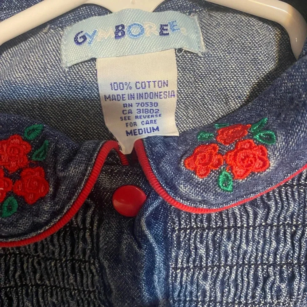 Vintage Gymboree Smocked Denim Dress